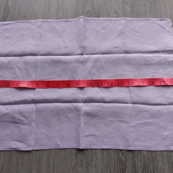 Vintage Mauve Tea Towel Napkin Fuchsia Flower Applique Light Pale Purple - Picture 9 of 13